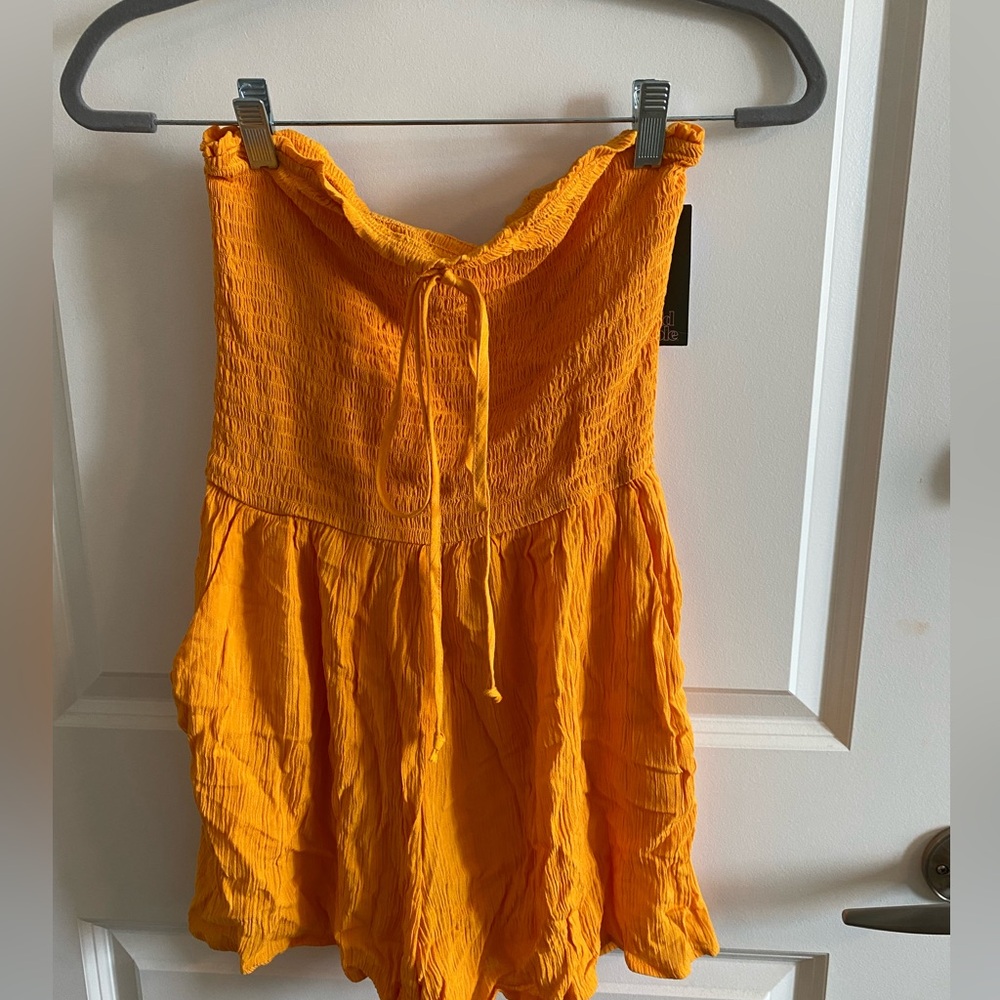 New with Tags Yellow Strapless Romper